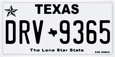 TX license plate DRV9365