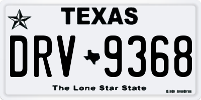 TX license plate DRV9368