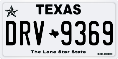 TX license plate DRV9369