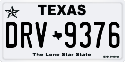 TX license plate DRV9376