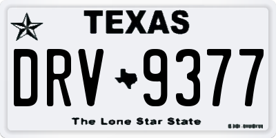 TX license plate DRV9377