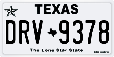 TX license plate DRV9378