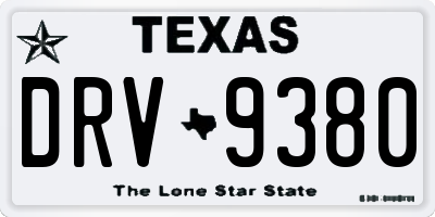 TX license plate DRV9380