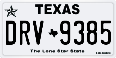 TX license plate DRV9385