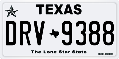 TX license plate DRV9388