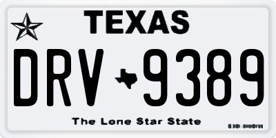 TX license plate DRV9389