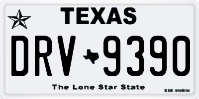 TX license plate DRV9390