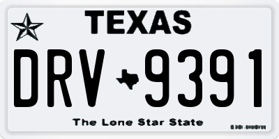 TX license plate DRV9391