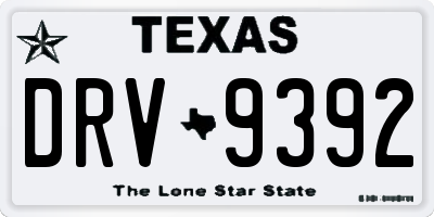 TX license plate DRV9392