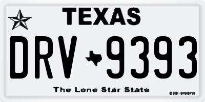 TX license plate DRV9393