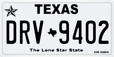 TX license plate DRV9402