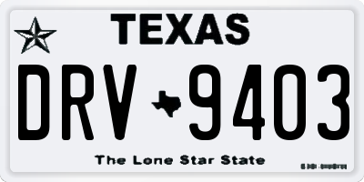 TX license plate DRV9403