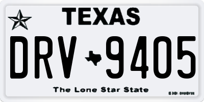 TX license plate DRV9405