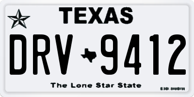 TX license plate DRV9412