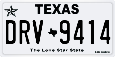 TX license plate DRV9414