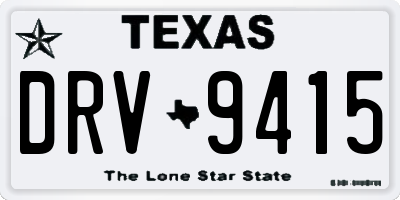 TX license plate DRV9415