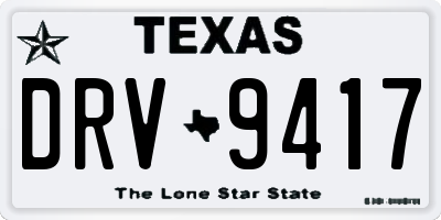 TX license plate DRV9417