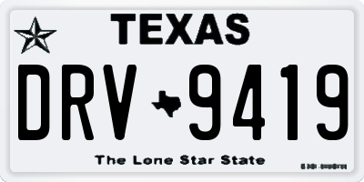 TX license plate DRV9419