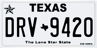 TX license plate DRV9420