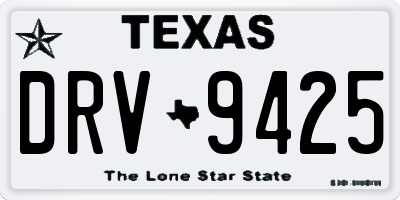 TX license plate DRV9425