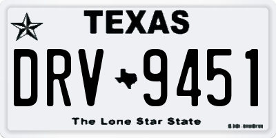 TX license plate DRV9451
