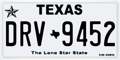 TX license plate DRV9452