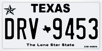 TX license plate DRV9453