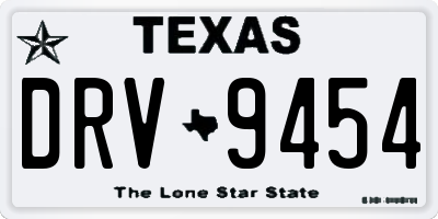 TX license plate DRV9454