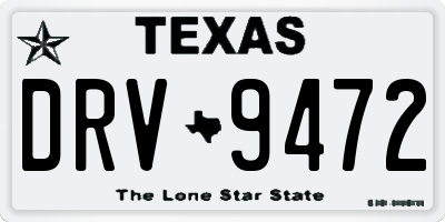 TX license plate DRV9472