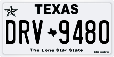 TX license plate DRV9480