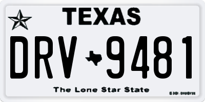 TX license plate DRV9481