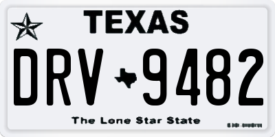 TX license plate DRV9482