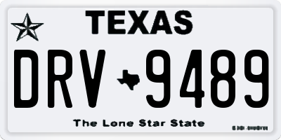 TX license plate DRV9489