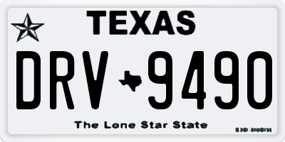 TX license plate DRV9490