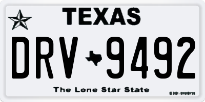 TX license plate DRV9492