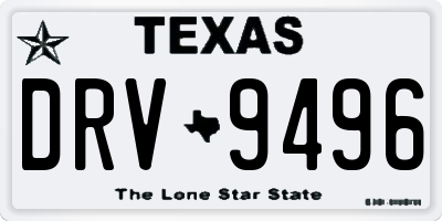 TX license plate DRV9496