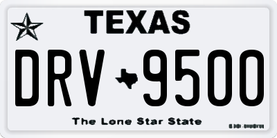 TX license plate DRV9500
