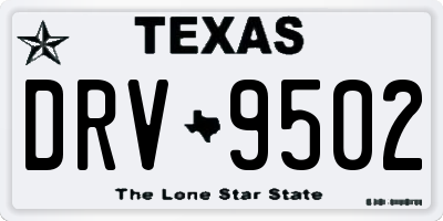 TX license plate DRV9502
