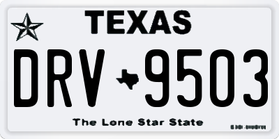 TX license plate DRV9503