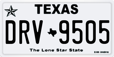 TX license plate DRV9505