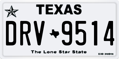 TX license plate DRV9514