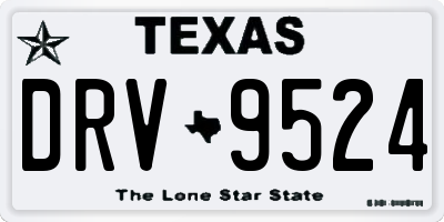 TX license plate DRV9524