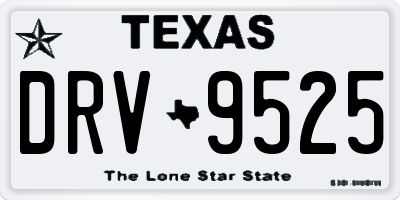 TX license plate DRV9525