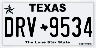 TX license plate DRV9534