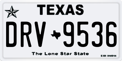 TX license plate DRV9536