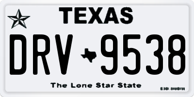 TX license plate DRV9538