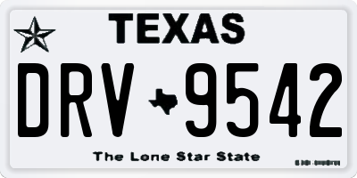 TX license plate DRV9542