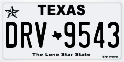 TX license plate DRV9543