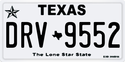 TX license plate DRV9552