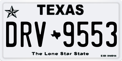 TX license plate DRV9553